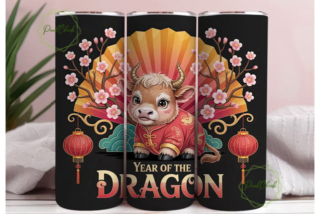 Year of the Ox Tumbler Wrap Sublimation PixelChick 