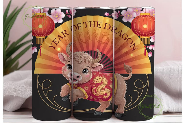 Year of the Ox Tumbler Wrap Sublimation PixelChick 