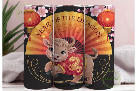 Year of the Ox Tumbler Wrap Sublimation PixelChick 