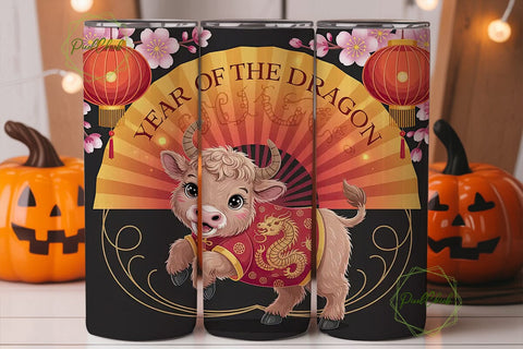 Year of the Ox Tumbler Wrap Sublimation PixelChick 