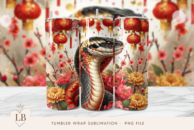 Year Of The Snake Tumbler PNG, Chinese New Year Sublimation Sublimation BijouBay 