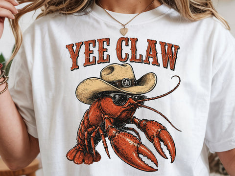 Yee Claw Western Beach Png, Lobster Cowboy Png SVG DesignDestine 