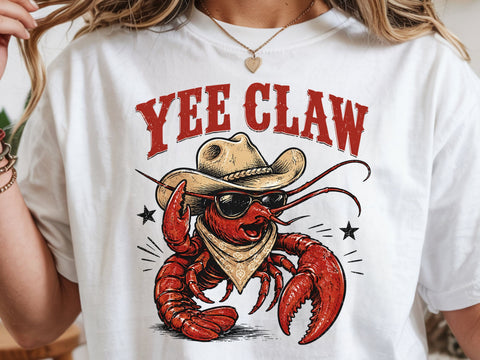 Yee Claw Western Beach Png, Lobster Cowboy Png SVG DesignDestine 
