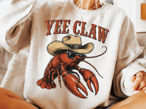 Yee Claw Western Beach Png, Lobster Cowboy Png SVG DesignDestine 