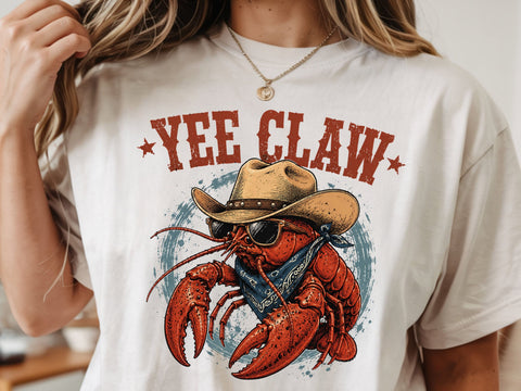 Yee Claw Western Beach Png, Lobster Cowboy Png SVG DesignDestine 