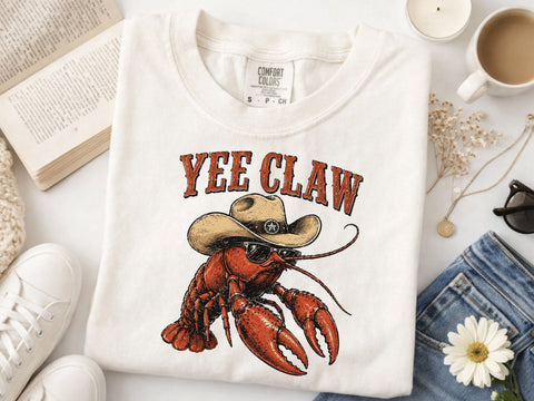 Yee Claw Western Beach Png, Lobster Cowboy Png SVG DesignDestine 