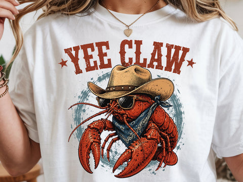 Yee Claw Western Beach Png, Lobster Cowboy Png SVG DesignDestine 