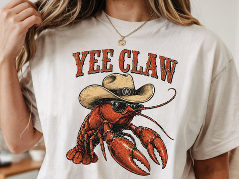 Yee Claw Western Beach Png, Lobster Cowboy Png SVG DesignDestine 