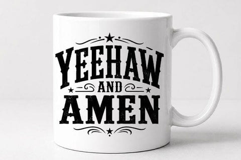 Yeehaw And Amen Christian Western PNG Faith Quote Digital Download SVG BillahCrafts 