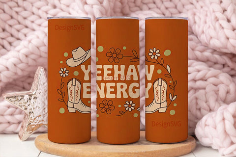 Yeehaw Energy 20oz Tumbler Wrap Sublimation DesignSVG 