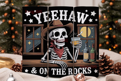 Yeehaw Skeleton 20oz Tumbler Wrap Sublimation DesignSVG 