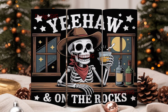 Yeehaw Skeleton 20oz Tumbler Wrap Sublimation DesignSVG 