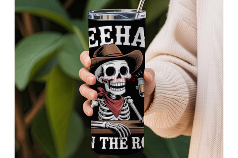 Yeehaw Skeleton 20oz Tumbler Wrap Sublimation DesignSVG 