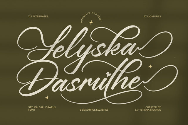 Yeliska Dasmithe - Stylish Calligraphy Font Font Letterena Studios 