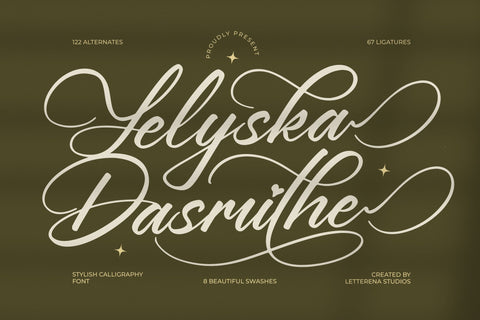 Yeliska Dasmithe - Stylish Calligraphy Font Font Letterena Studios 