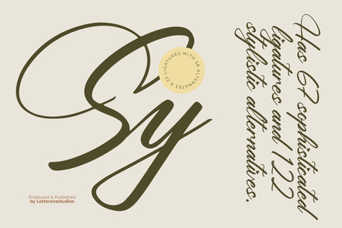 Yeliska Dasmithe - Stylish Calligraphy Font Font Letterena Studios 