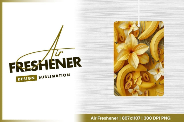 Yellow bananas frangipani flowers air freshener png Sublimation Regulrcrative 