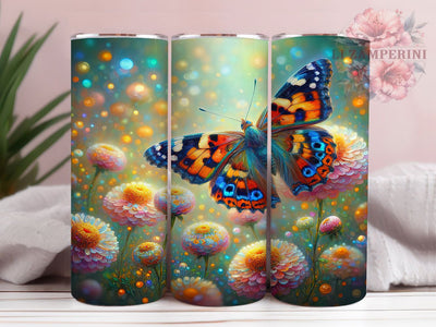 Yellow Blue Butterfly 20oz Tumbler, Wildflowers Tumbler Wrap, Sublimation Wrap, 20oz Tumbler Design, Inspirational Gift, PNG Tumbler Wrap, Floral Design Sublimation Li Zamperini 