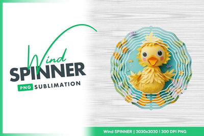 Yellow chick wind spinner round sublimation design Sublimation Regulrcrative 