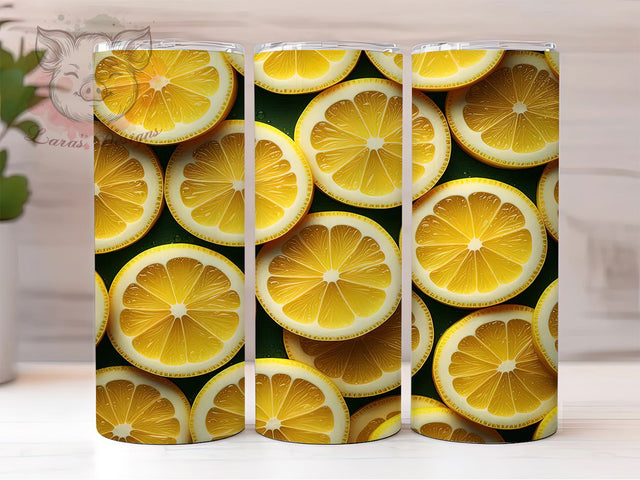 Yellow Citrus Lemon 20oz Tumbler Wrap, Citrus Tumbler Design, 20oz Sublimation Wrap, Fresh Fruit Tumbler, Summer Drinkware, Yellow Aesthetic Tumbler, Tropical Lemon Pattern Sublimation Lara' s Designs 