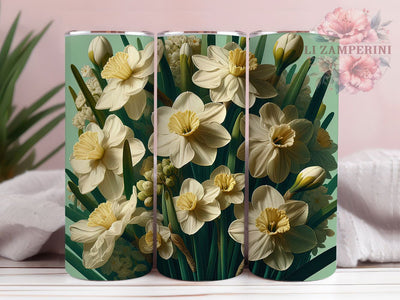 Yellow Daffodil Spring Floral Tumbler Wrap, Floral Tumbler Design, 20oz Sublimation PNG, Spring Flower Wrap, Yellow Floral Design, Daffodil Cup Design, Botanical Tumbler Sublimation Li Zamperini 