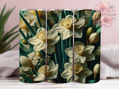 Yellow Daffodil Spring Floral Tumbler Wrap, Floral Tumbler Design, 20oz Sublimation PNG, Spring Flower Wrap, Yellow Floral Design, Daffodil Cup Design, Botanical Tumbler Sublimation Li Zamperini 