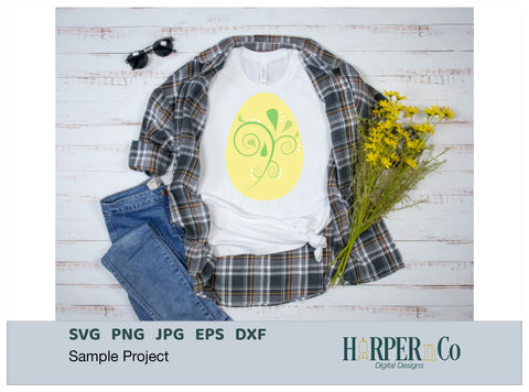 Yellow Easter Egg SVG PNG Cut EPS File SVG HarperNCo 