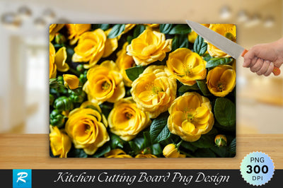 Yellow Floral Cutting Board Sublimation Regulrcrative 