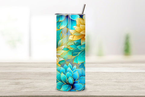 Yellow Floral Mirage Tumbler Wrap | Sublimation PNG design Sublimation FloridPrintables 