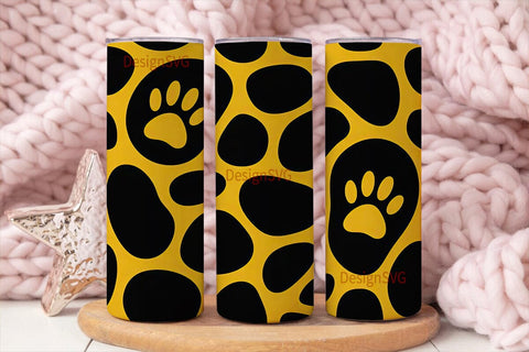 Yellow Giraffe Print 20oz Tumbler Wrap Sublimation DesignSVG 