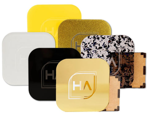Yellow, Gold and Black Acrylic Team Bundle | 6 1/8" 12 x 19 Sheets Physical Houston Acrylic 