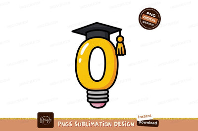 Yellow lightbulb graduation cap tassel Sublimation Designangry 