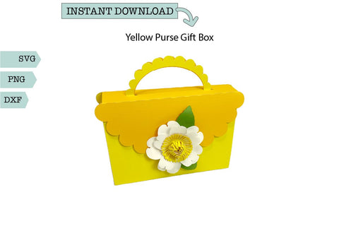Yellow Purse box with Daisy SVG Sharia Morton Designs 