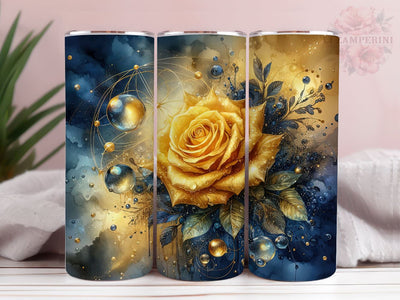 Yellow Rose 20oz Tumbler Wrap PNG, Flower Tumbler Png, Straight & Tapered Tumbler Wrap, Instant Digital Download Sublimation Li Zamperini 