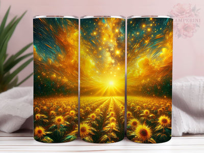 Yellow Sunflower Glitter 20oz Tumbler Wrap PNG, Sunflower Tumber Png, Straight & Tapered Tumbler Wrap, Instant Digital Download Sublimation Li Zamperini 