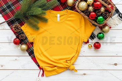 Yellow t-shirt christmas mockup design Mock Up Photo Designangry 