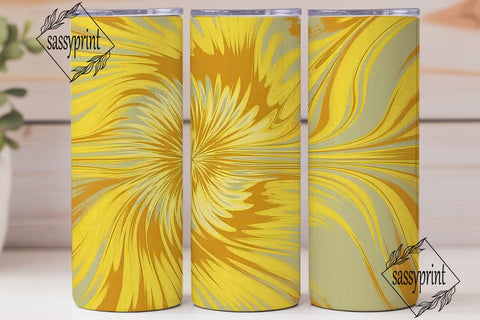 Yellow Tie Dye Swirl Tumbler Wrap PNG Sublimation sassyprint 