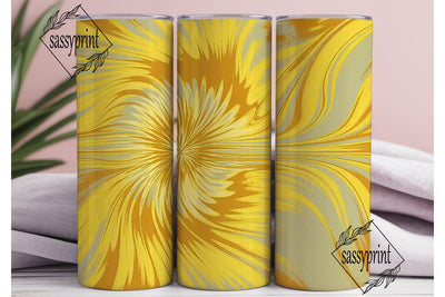 Yellow Tie Dye Swirl Tumbler Wrap PNG Sublimation sassyprint 