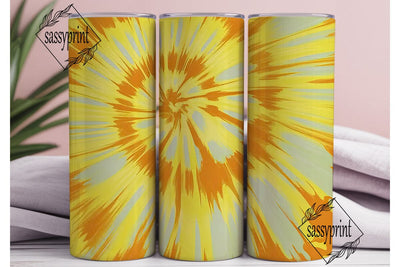 Yellow Tie Dye Swirl Tumbler Wrap PNG Sublimation sassyprint 