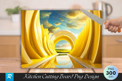 Yellow Tunnel with a Sky Cutting Board Sublimation Regulrcrative 