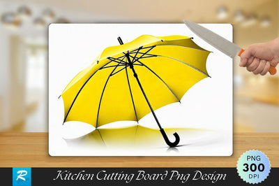 Yellow Umbrella Cutting Board Sublimation Regulrcrative 
