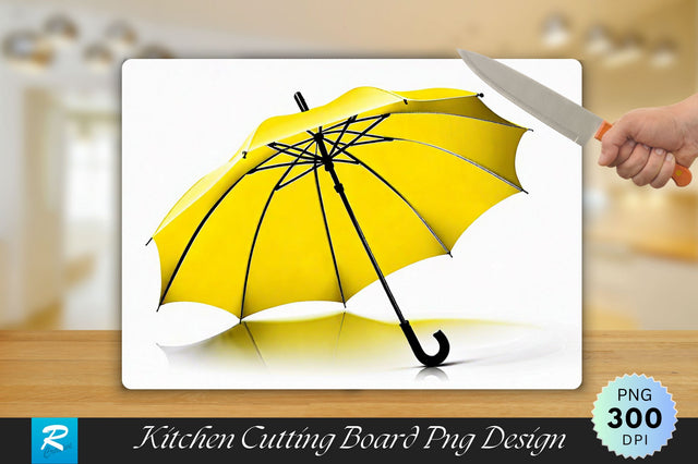 Yellow Umbrella Cutting Board Sublimation Regulrcrative 