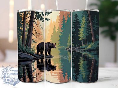 Yellowstone Scenic Bear Tumbler, Wildlife Tumbler Design, Scenic Bear Wrap, National Park Wrap, Artistic Nature Wrap, Sublimation Design, Trendy Gift Idea Sublimation ToriDesigns 
