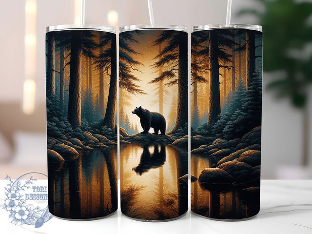 Yellowstone Scenic Bear Tumbler, Wildlife Tumbler Design, Scenic Bear Wrap, National Park Wrap, Artistic Nature Wrap, Sublimation Design, Trendy Gift Idea Sublimation ToriDesigns 