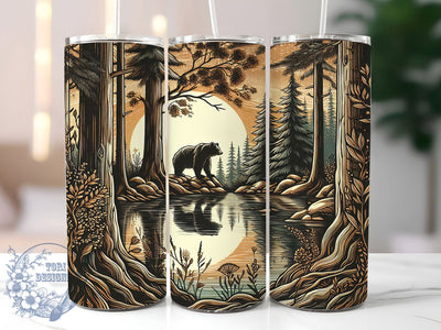 Yellowstone Scenic Bear Tumbler, Wildlife Tumbler Design, Scenic Bear Wrap, National Park Wrap, Artistic Nature Wrap, Sublimation Design, Trendy Gift Idea Sublimation ToriDesigns 