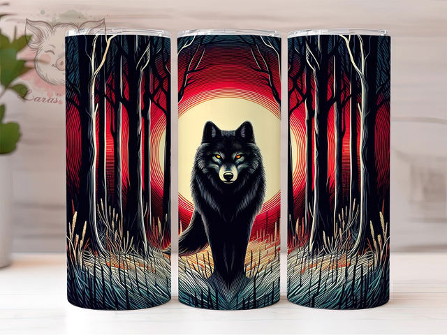 Yellowstone Scenic Wolf Tumbler, Wildlife Tumbler Design, Scenic Wolf Wrap, National Park Wrap, Artistic Nature Wrap, Sublimation Design, Trendy Gift Idea Sublimation Lara' s Designs 