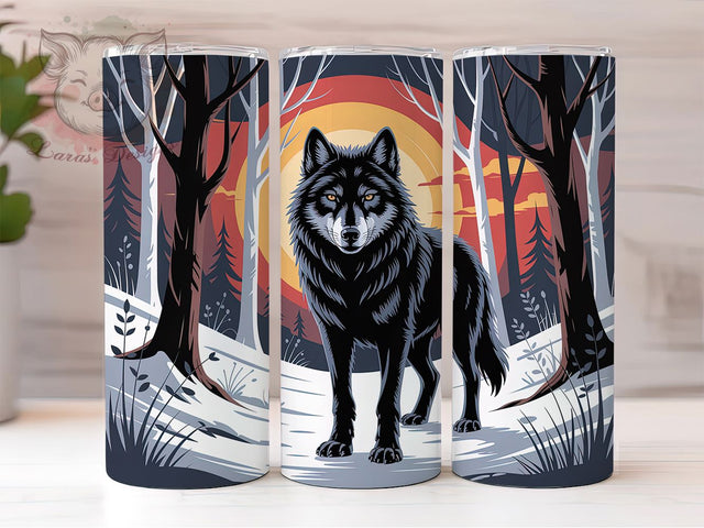 Yellowstone Scenic Wolf Tumbler, Wildlife Tumbler Design, Scenic Wolf Wrap, National Park Wrap, Artistic Nature Wrap, Sublimation Design, Trendy Gift Idea Sublimation Lara' s Designs 