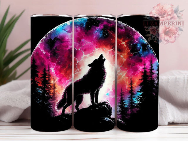Yellowstone Wolf 20oz Tumbler Wrap, Wildlife Nature Mug, Majestic Wolf Design, National Park Theme Cup, Howling Wolf Wrap, Forest Animal Tumbler, Sublimation Tumbler Wrap Sublimation Li Zamperini 