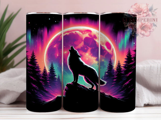 Yellowstone Wolf 20oz Tumbler Wrap, Wildlife Nature Mug, Majestic Wolf Design, National Park Theme Cup, Howling Wolf Wrap, Forest Animal Tumbler, Sublimation Tumbler Wrap Sublimation Li Zamperini 