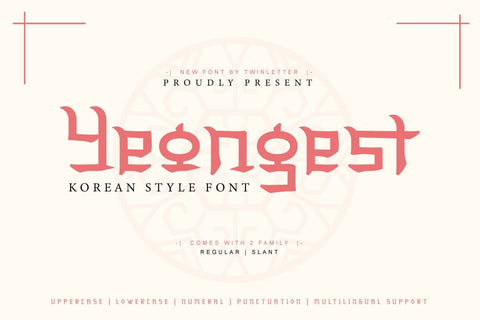 Yeongest - Korean Style Font Font twinletter 